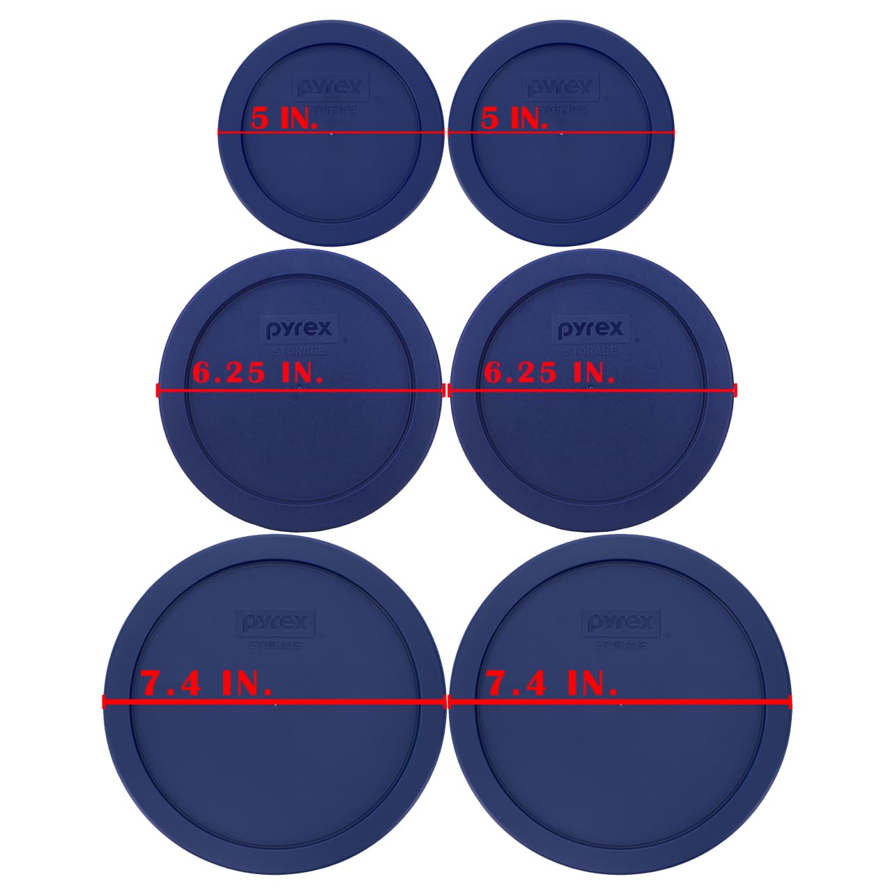 Amazon.com: Pyrex (2) 7402-PC, (2) 7201-PC, & (2) 7200-PC Blue